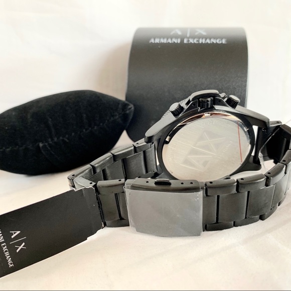 NWT Armani Exchange Black Metal Dial Chrono Watch - Picture 5 of 5